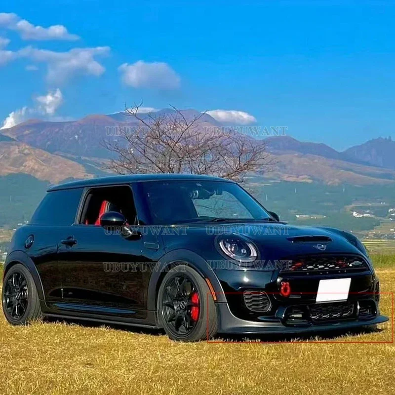 For F56 Mini Cooper S 2PCS DAG Car Body Kit Spoiler Duck Lip Guard Cover Carbon Front Bumper Lip Splitter (JCW Front Only)