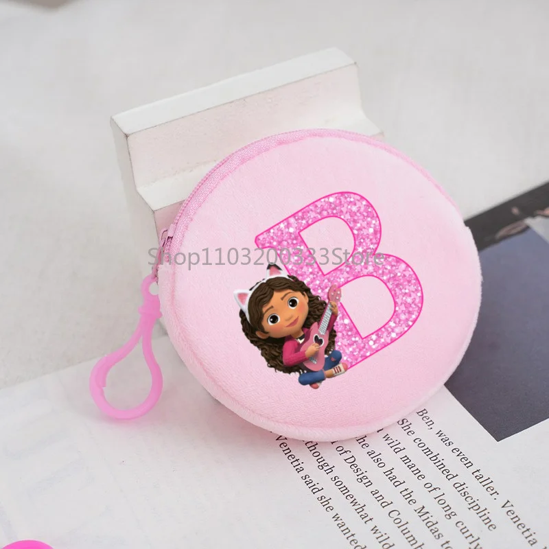 Gabby Dollhouse Coin Purse Cute Cartoon High Quality Plush Pink Zipper Wallet Sweet Baby Girl Student Mini Bag Birthday Gift Toy