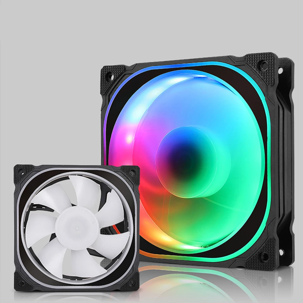 

1 комплект, 3 шт., 12 см, RGB светодиодный охлаждающий вентилятор для компьютера с 1 комплектом стандартного контроллера, цветной светодиодный охлаждающий вентилятор для ПК (стиль 1)