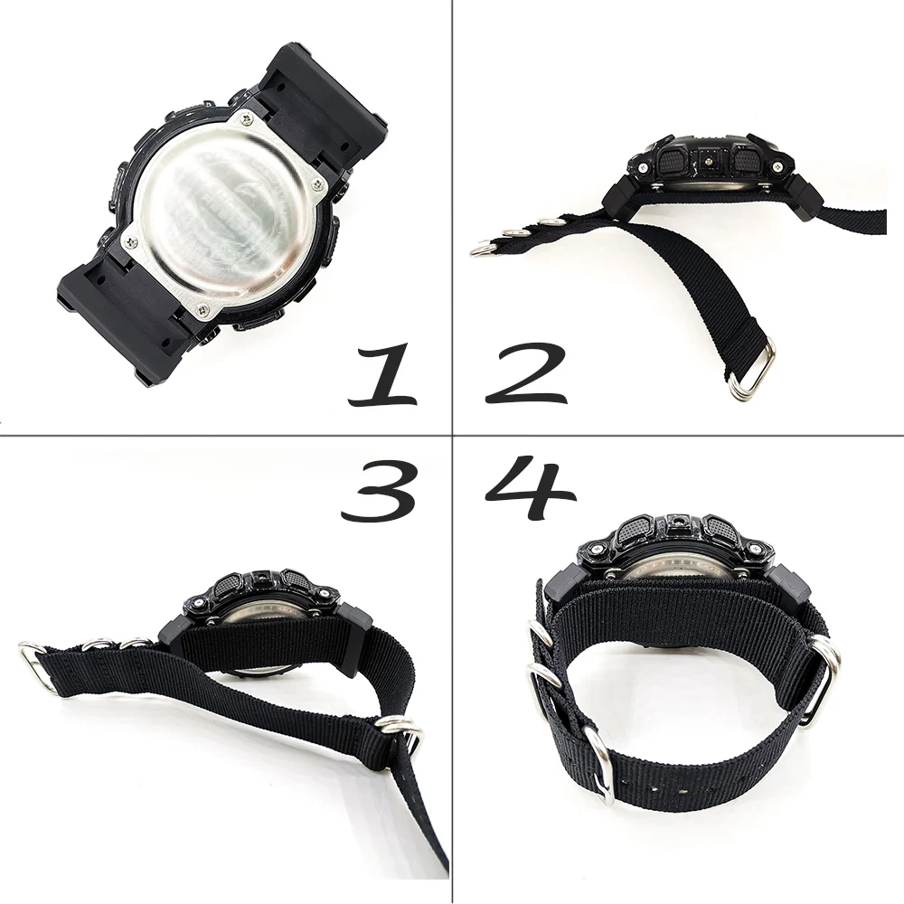 Nylon  Watchband for Casio G-Shock GA-110/100/120/150/200/400 GD-100/110/120 DW-5600 GW-6900 Bracelet Strap Band +16mm Adapter