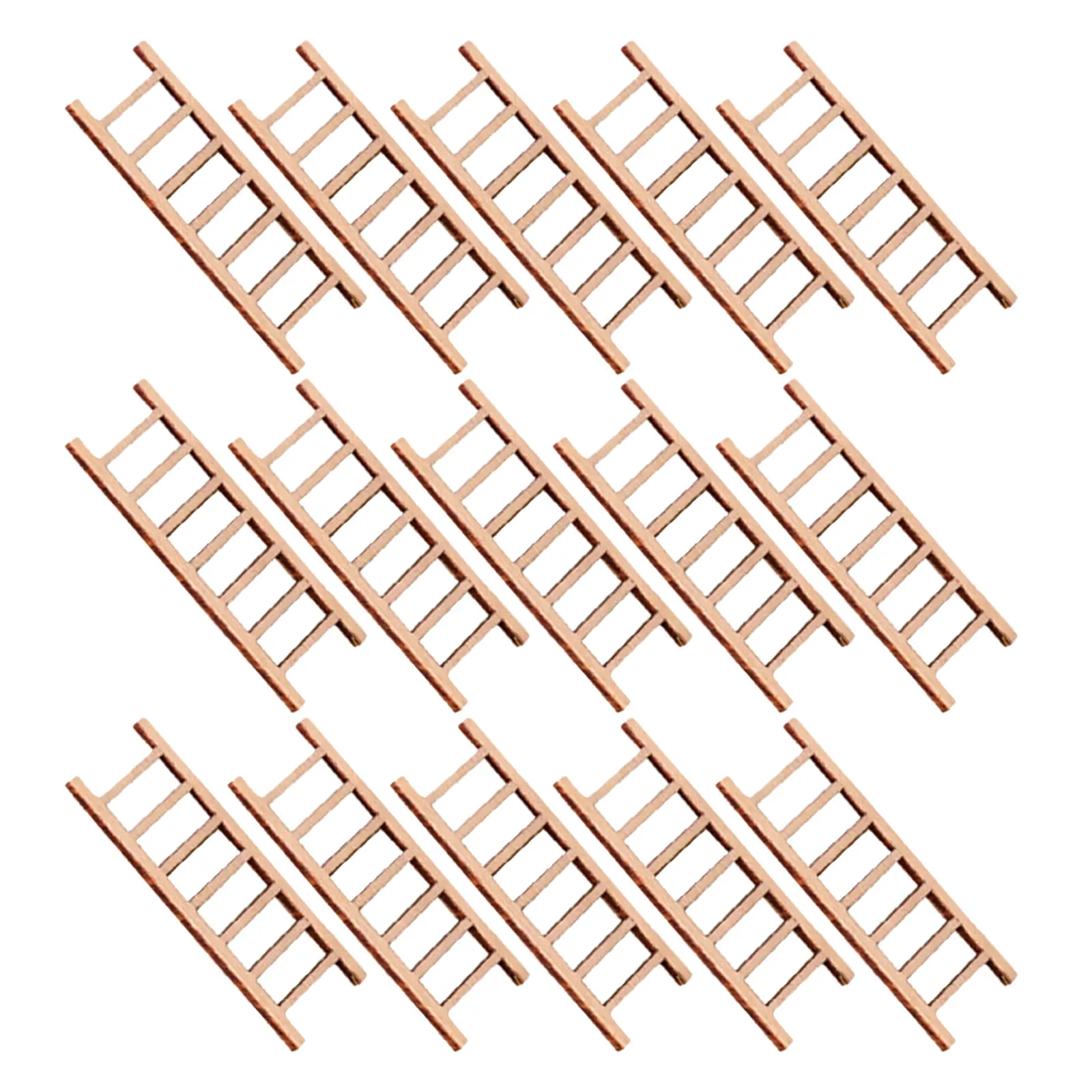 15Pcs Mini Wooden Staircase DIY Succulent Planter Ornaments Fairy Garden Sand Table Home Decor