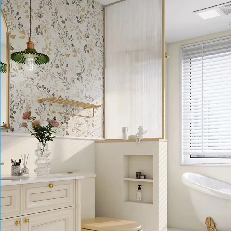 Plant tiles 600X1200 toilet tiles, background wall micro-cement toilet bathroom