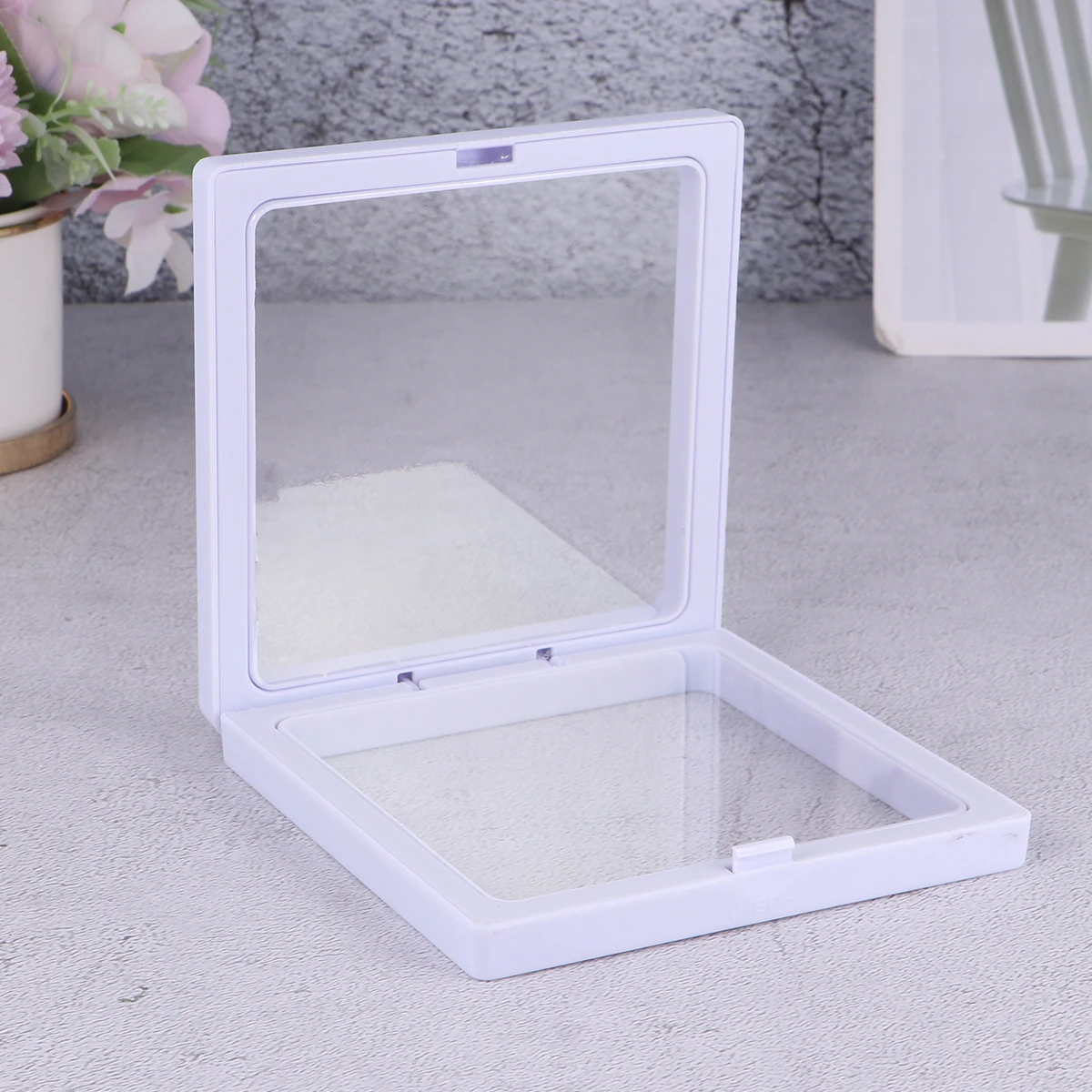 

12pcs Jewelry Display Clear PE Case Organizer Tray Storage Portable Floating Holder Collectibles Holder Floating Frame
