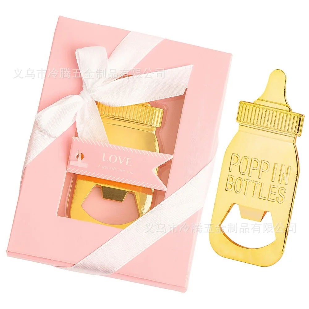 1 Piece Poppin Bottle Key Chain Bottles Opener Gifts for Guest Baby Shower Gender Reveal Party Decorations Supplies Pink Blue