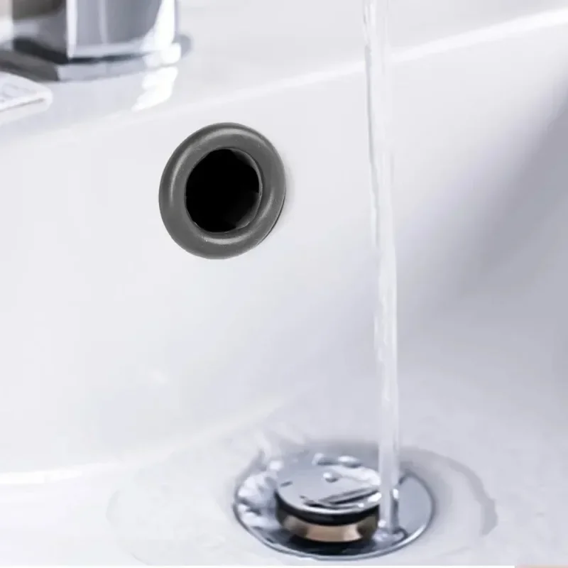 Round Sink Hole Overflow Cover Household Wash Basin Hollow Overflow Ring Bath Drain Cap Plug Covers Kitchen Bathroom Accessories