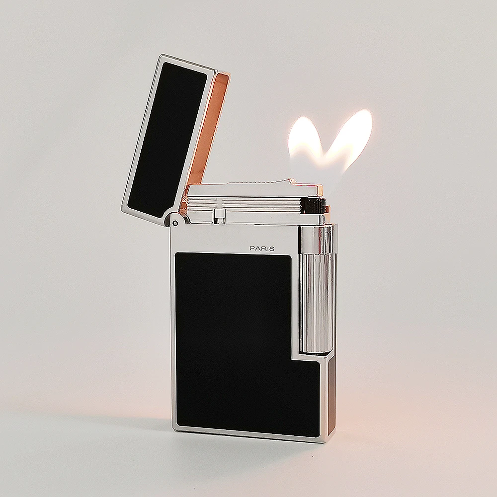 Double Fire Lacquer Lighters Unusual Inflatable Butane Gas Cigarette Accessories Pure Copper Gifts for Father Husband Boyfriend