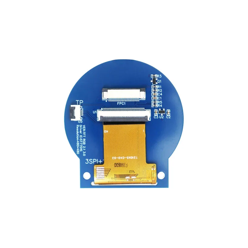 2.1 Inch 480x480 Round TFT LCD Display, IPS Full View Circle Screen, ST7701 RGB Interface, 30-Pin FPC Module Full Color Display