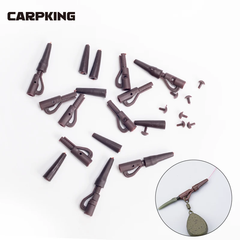 

10pcs Carp Fishing Accessory Lead Clips with Pin To Fix Swivel Lead Clip Fishing Equipment Terminal Fishing Tackle Tail Rubber