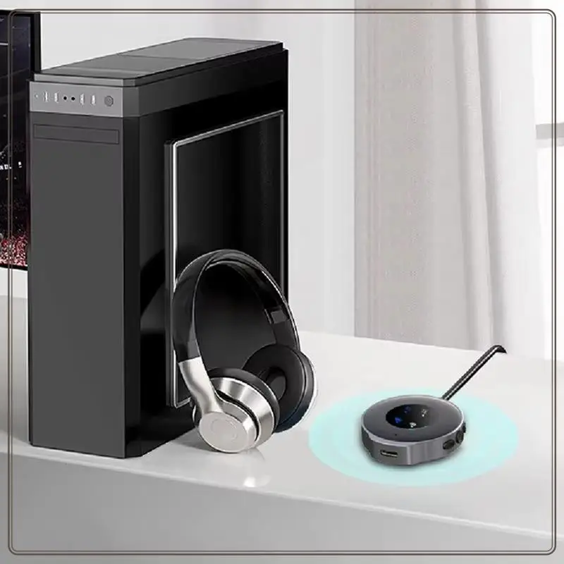 Автомобильный беспроводной FM-передатчик, беспроводной аудиовызов 2 в 1, встроенный микрофон, аудиоплеер, радиоадаптер Bluetooth 5,3-ABDQ