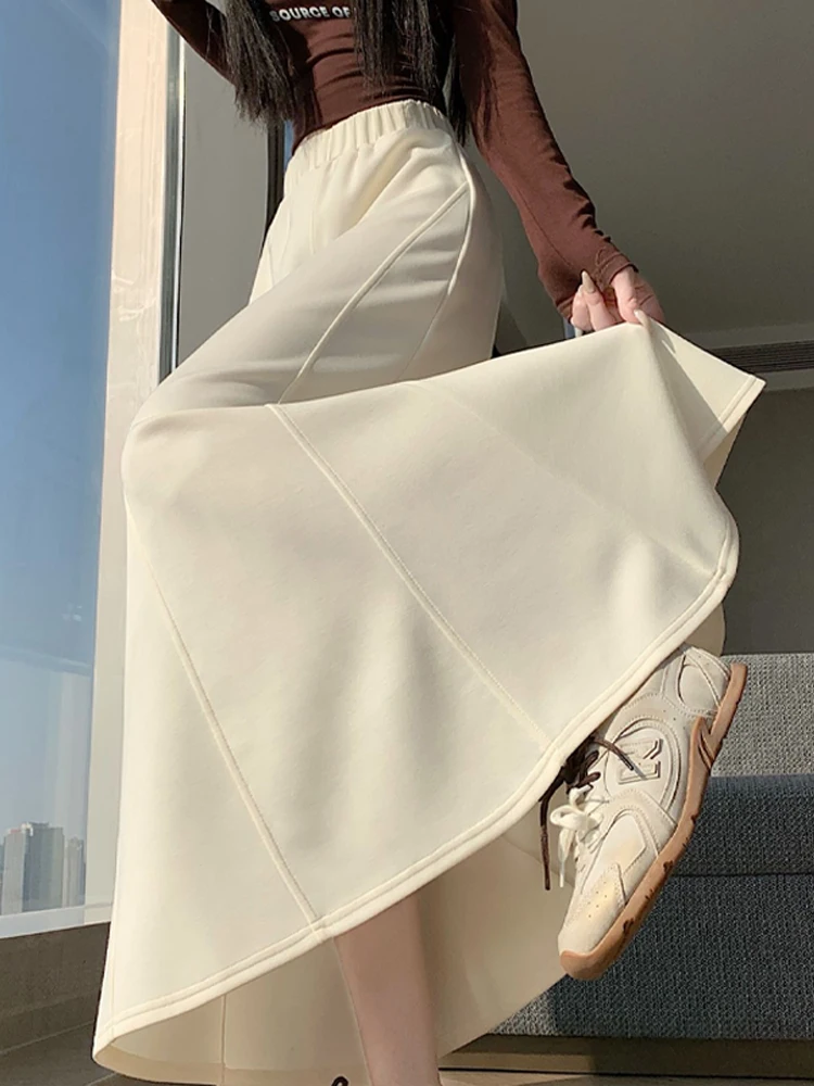 

Женская юбка Ele White Fibone A-Line с высокой талией, облегающая, струящаяся, с эффектом «рыбий хвост», длинная, весна 2026, новинка