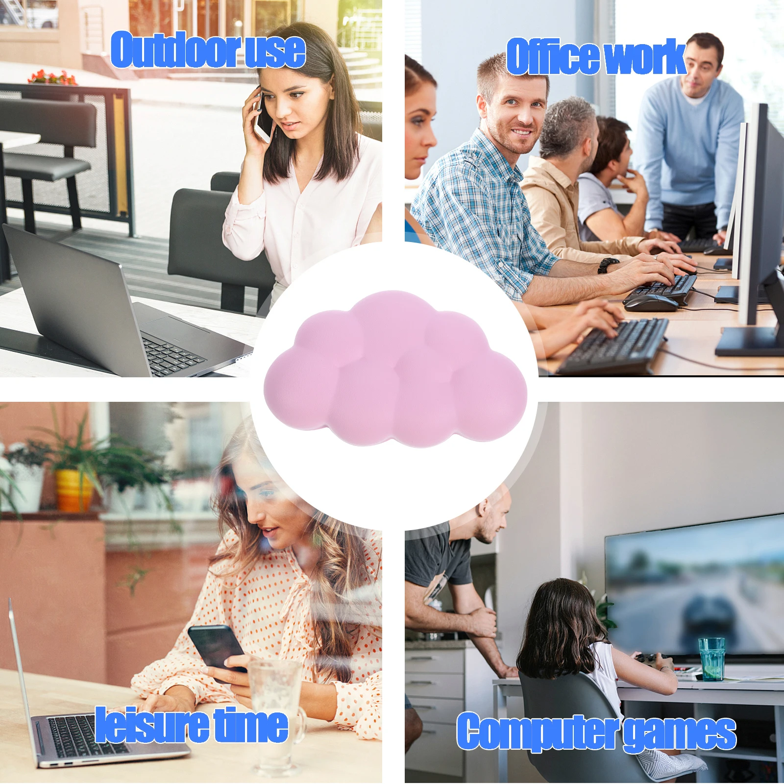 

Memory Foam Mouse Hand Holder Cloud Wrist Pad Keyboard Rest Cushion Cute Office