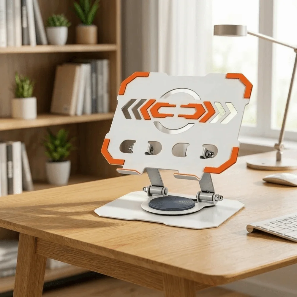 Adjustable Height Foldable Tablet Mount 360 Degree Rotation Phone Holder Non Slip Heat Dissipating Tablet Stand for Gaming