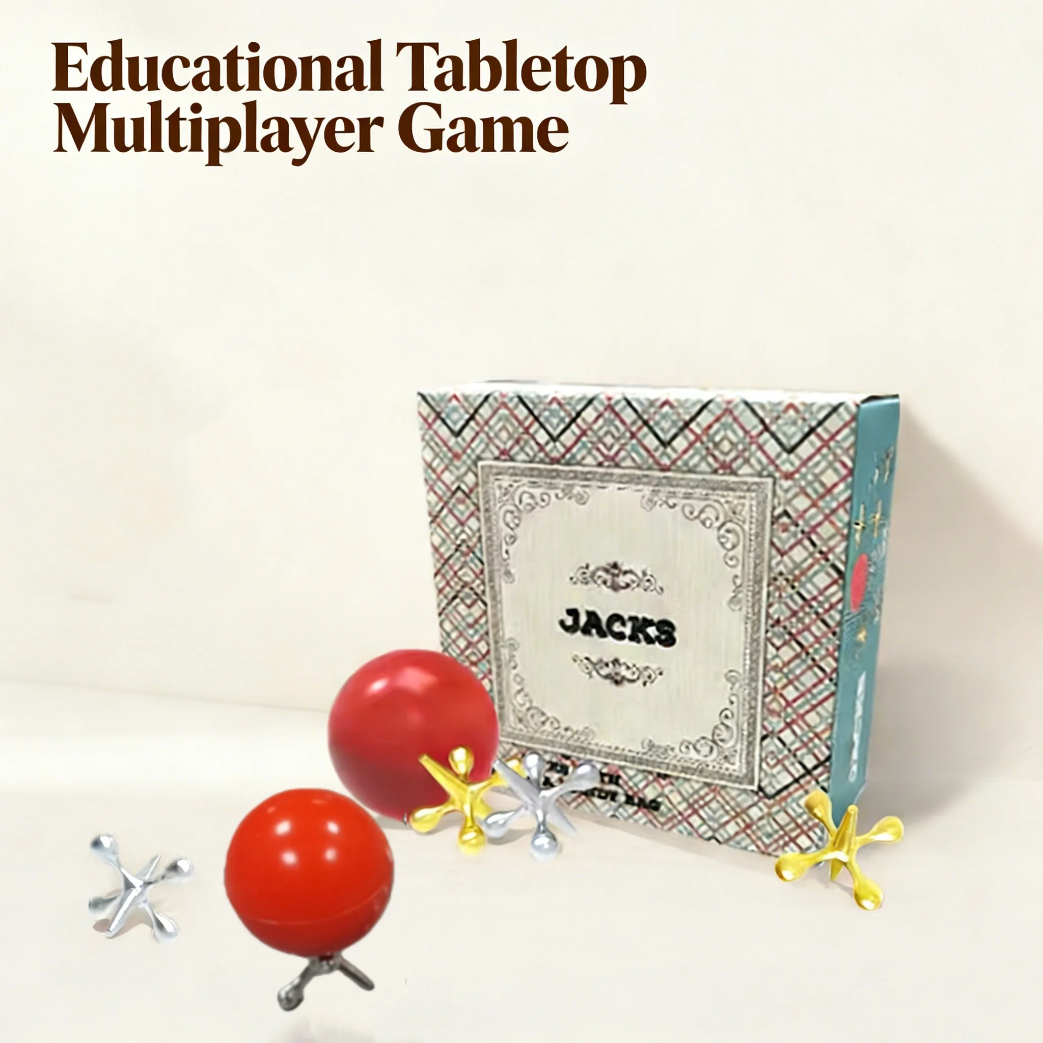 Classic Mini Metal Jacks Games Grab The Ground And Turn It Around Children's Puzzle Stress Relief Toys Desktop Ornament Gift