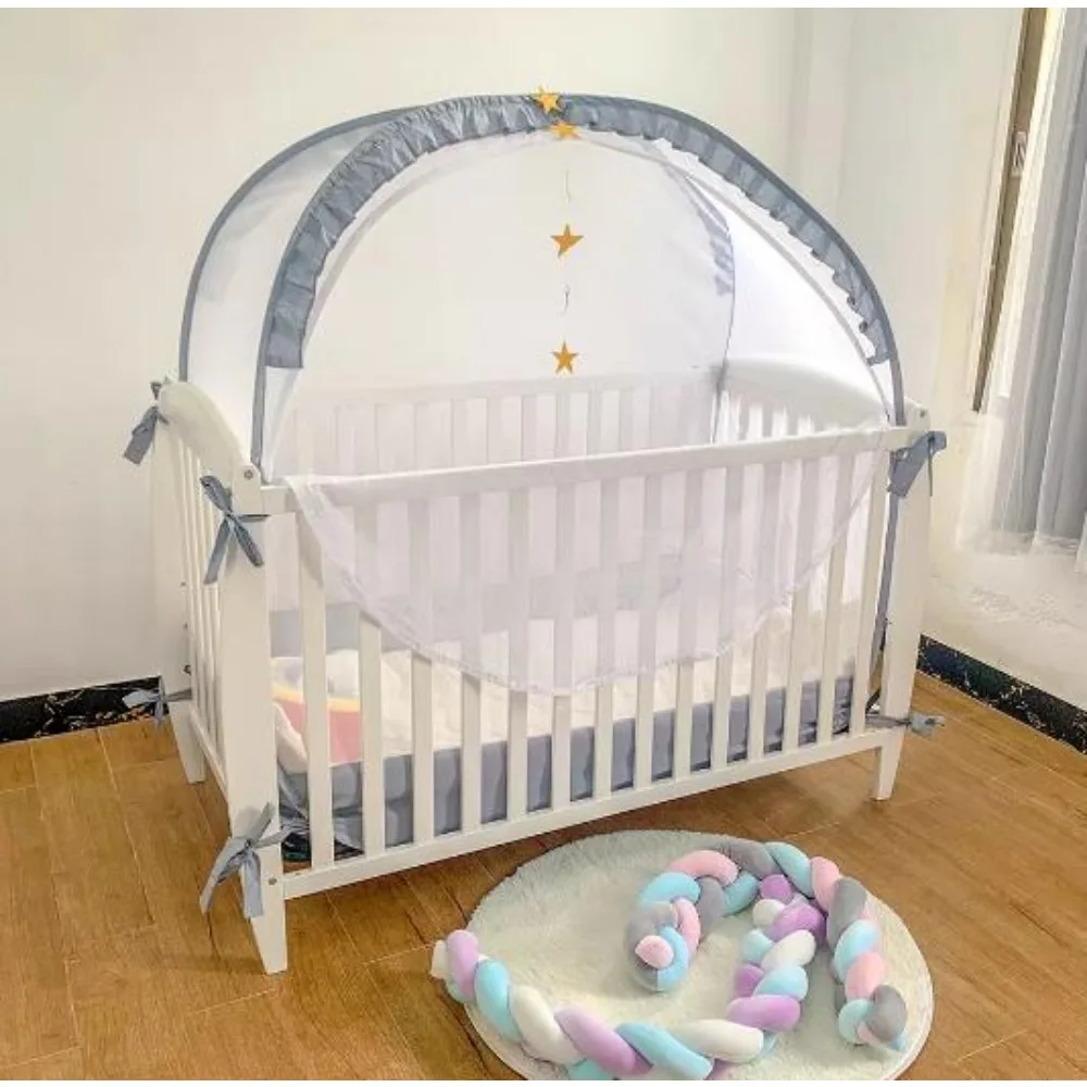 Baby Kids Pop Up No Install Anti Fall Foldable Mosquito Net  for 0-1 Year Old Infants Mosquito Control A One-piece Single Door