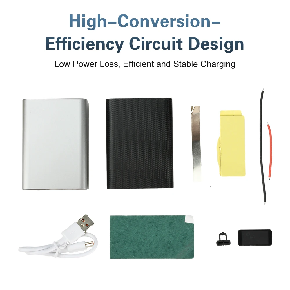 0.96 inch TFT Color Screen Digital Display DIY Power Bank Kit 22.5W Fast Charging Module 21700 Battery Case