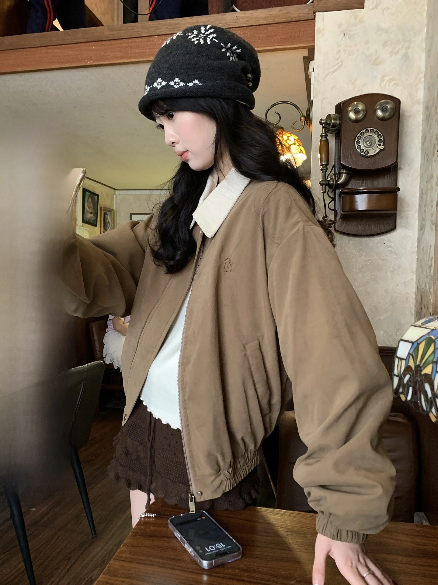 

Новая женская зимняя куртка Holli в корейском ретро-стиле с вышивкой, свободного кроя, из хлопка, с длинными рукавами, в клетку