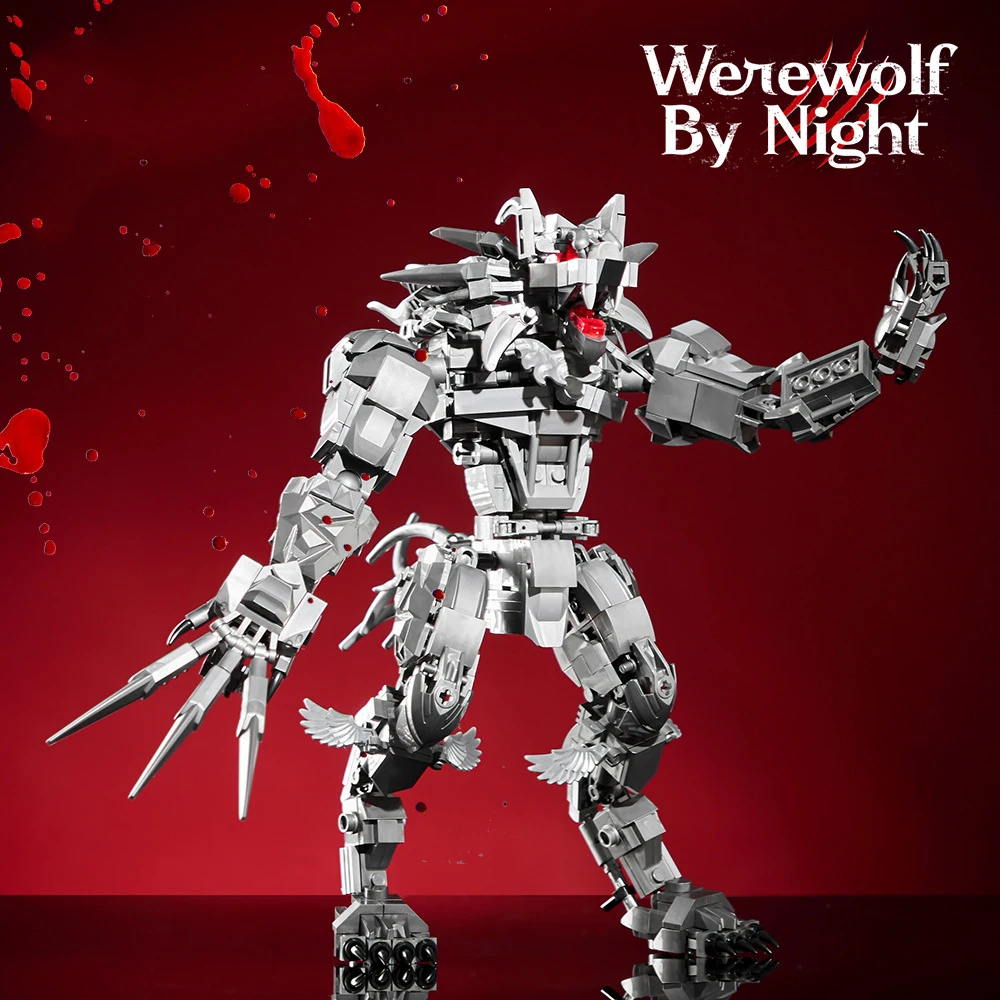

Idea Animal Building Block Mechanical Dark Night Werewolf Battle Robot Mech Model Steam Construction Brick Toys For Kids Gifts