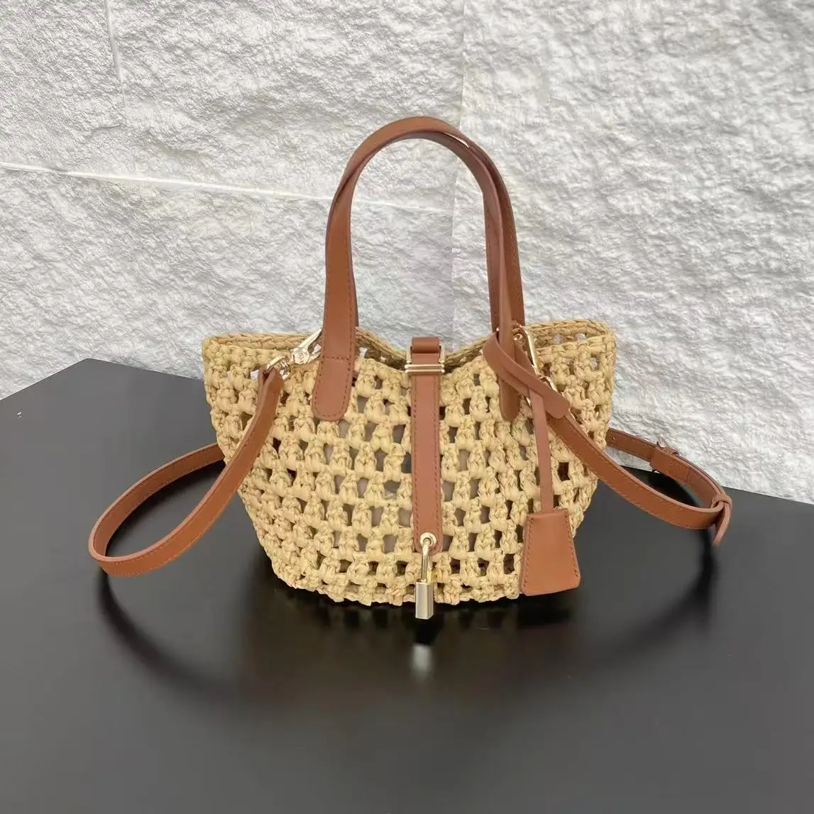 

MENDY Women's Bags Woven Knit Straw Leather Shoulder Bags Beach Bag Crossbody Bags Tote Bags Small Mini Ladies Hand Bags New In