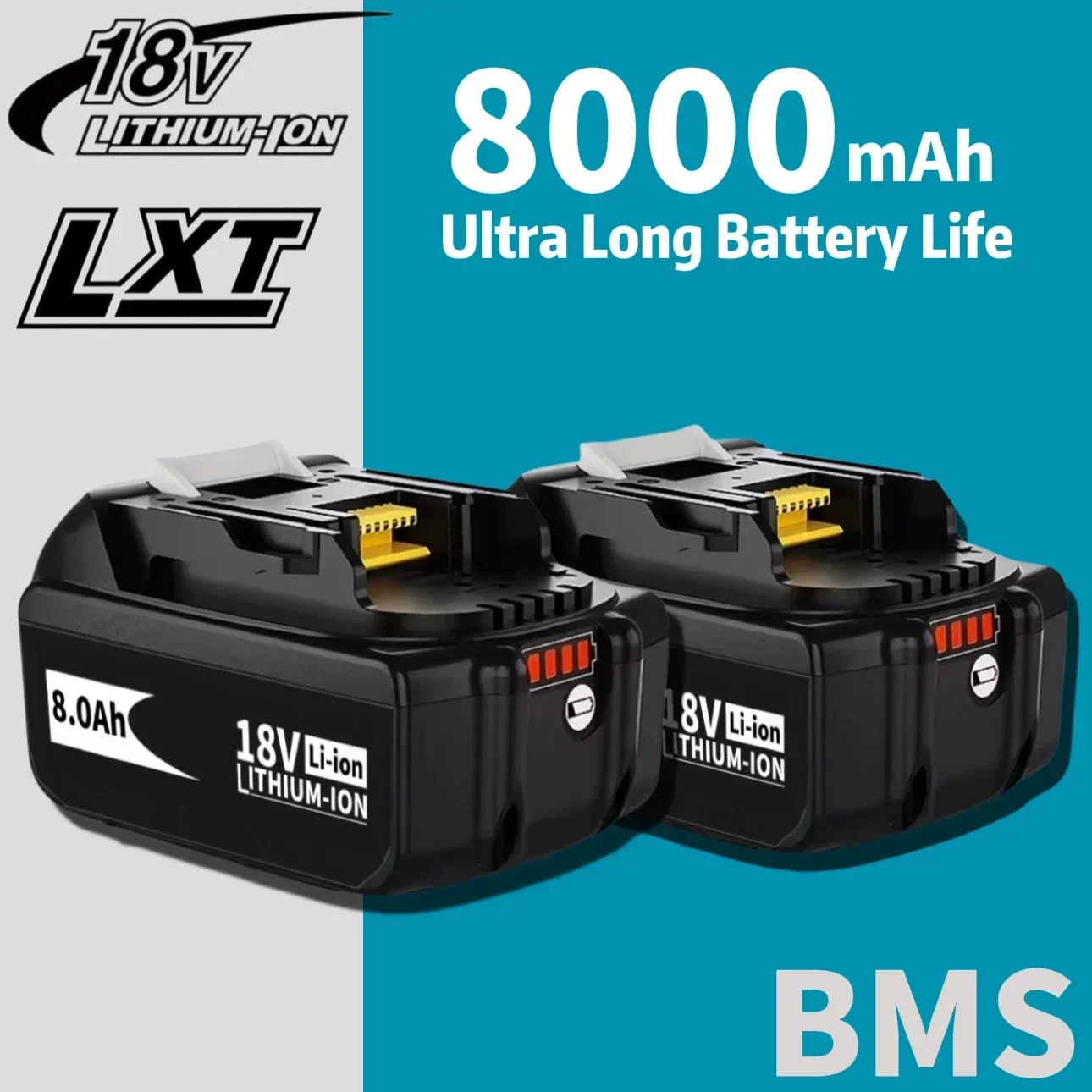 6000mAh Battery for Makita 6Ah/8Ah/ 18V Li-ion Battery BL1830B BL1850B BL1850 BL1840 BL1860 BL1815 Replacement Lithium Battery