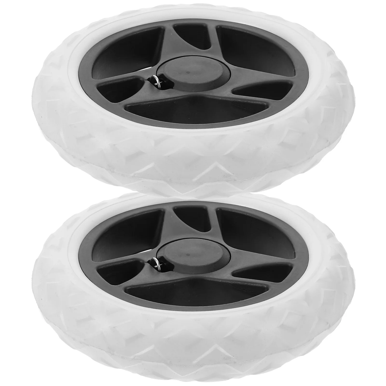 

2Pcs Laundry Cart Wheels Plastic Durable Replacement Heavy Duty Rolling Cart Wheels for Grocery Shopping Trolley 17cm