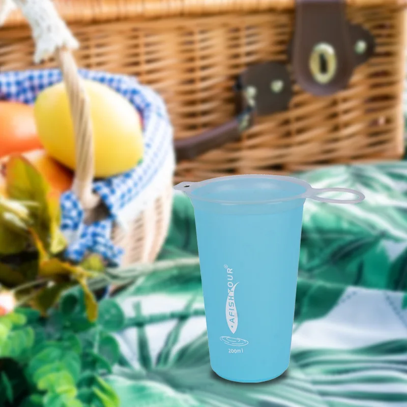 Outdoor Camping Water Cup Outdoor Sports Marathon Running Folding Portable Soft Kettle 200ML