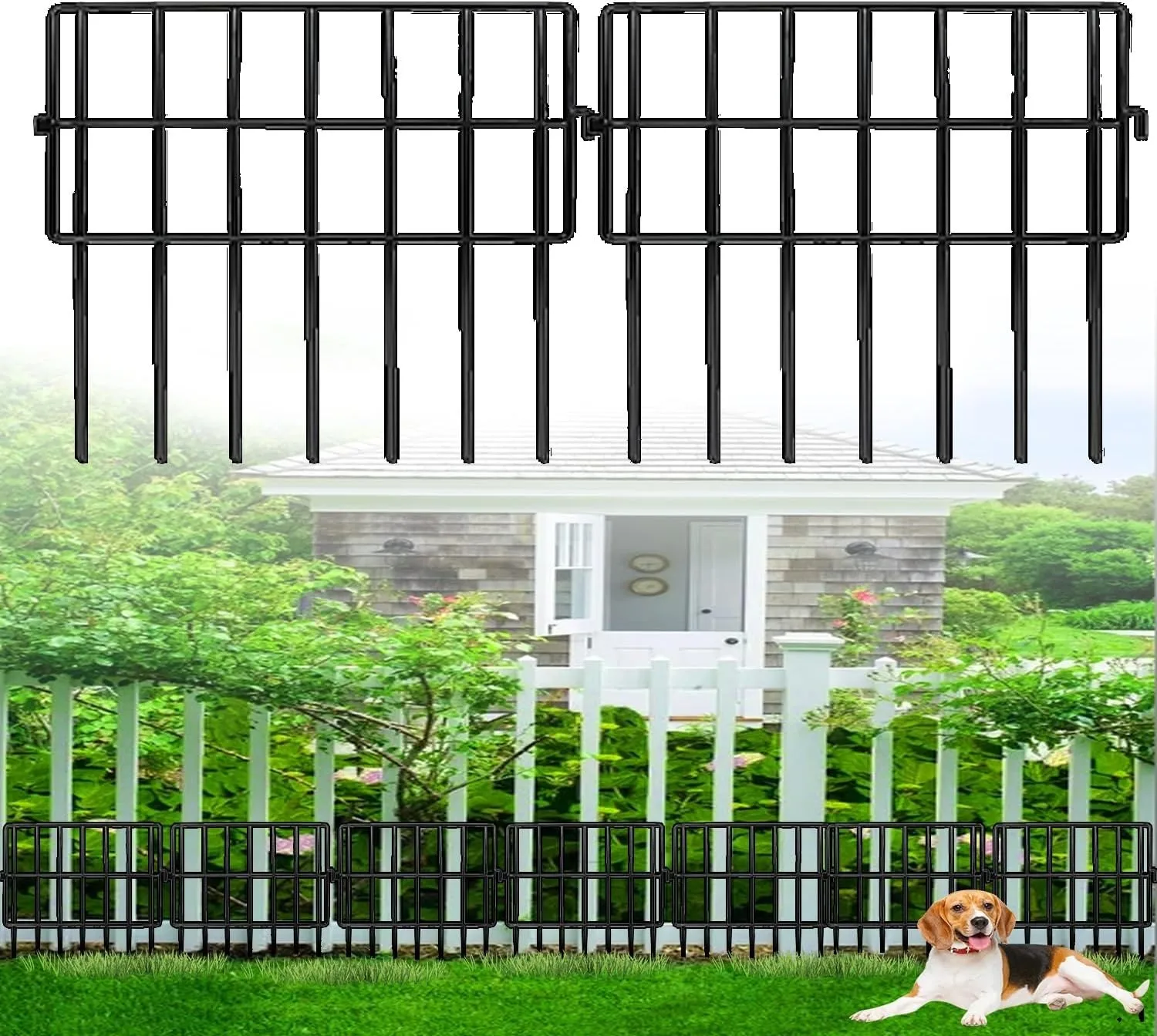 

10 Pack Decorative Garden Fence 17in x10.8ft Rustproof Metal No Dig Fence Animal