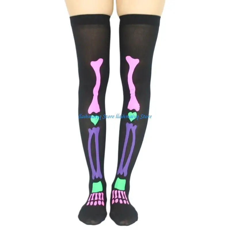 573bハロウィーンストッキングロングセクシーな女性ホラーハロウィーンパーティーニーロングソックス