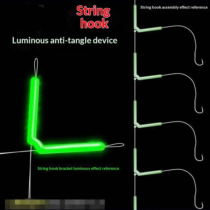 10 Stück Leuchtende Angel-Rig-Abstandshalter, die im Dunkeln leuchten und verhindern, dass sich die Angelschnur verheddert. – Detail 7