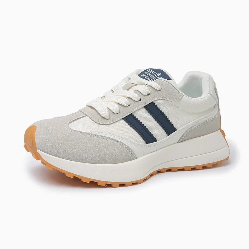 Zapatos deportivos de cuero empalmados informales de verano para mujer con suela gruesa de primavera zapatos vulcanizados informales