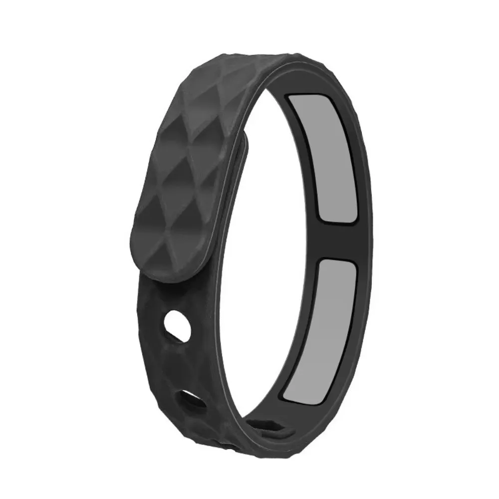 Silicone Anti Static Bracelet Waterproof Rhombic Static Eliminator Bracelet Wireless Adjustable Negative Ion Wristband Men