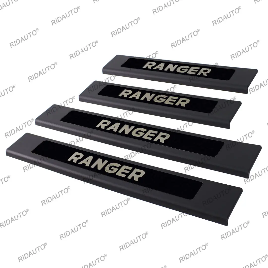 Door Sill Scuff Plate Protector Trim Pedal Sticker Accessories Car Pickup Threshold Strip For FORD RANGER 2012 2015 2018 2019