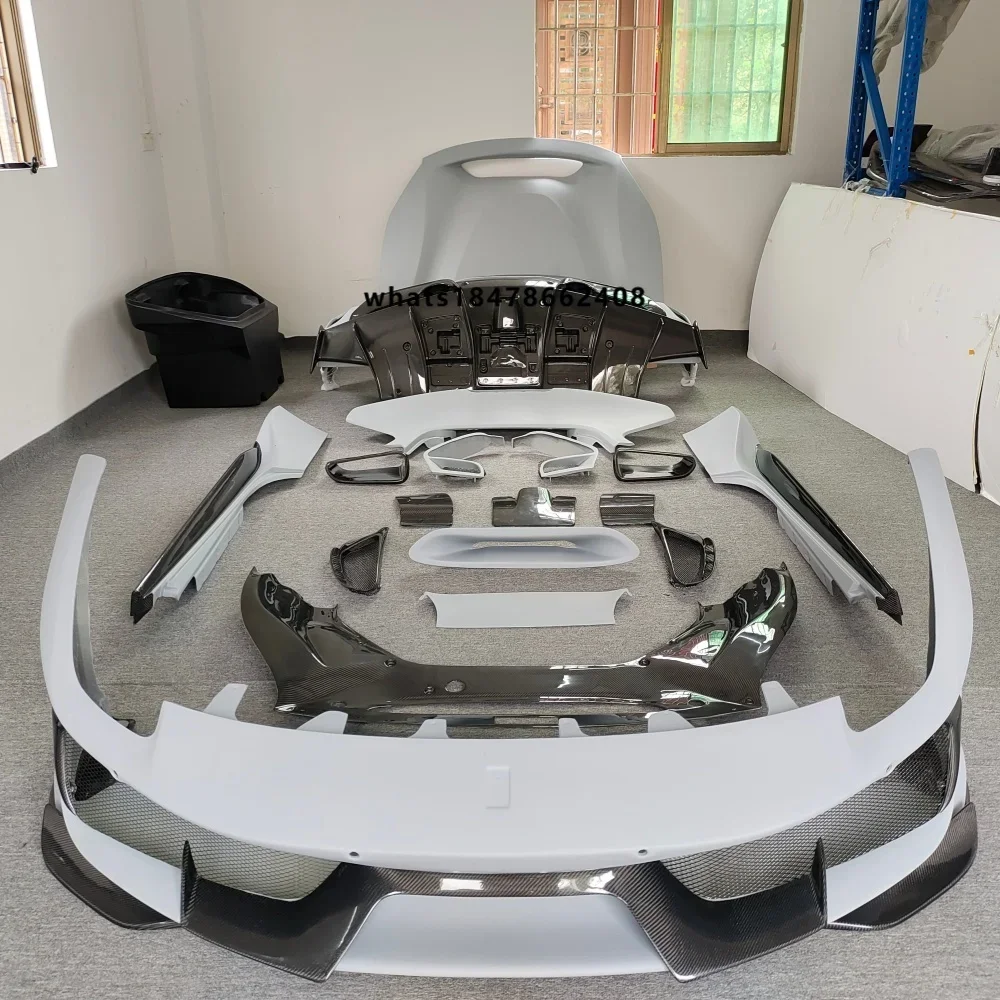 Suitable for 488 Upgraded Pista Style Resin Primer+carbon Fiber Body Kit Hot Selling Car Upgrade Kit