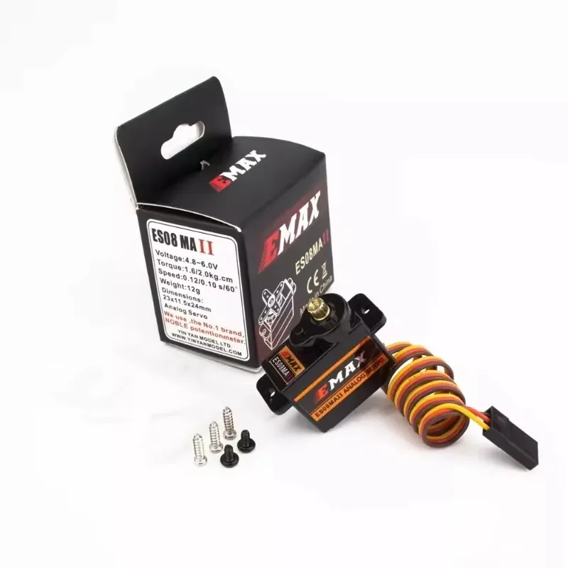 DroMaSs4PCS EMAX ES08MA II 12g Mini Metal Gear Analog Servo For RC Model/Airplane/Robot PWM Servo