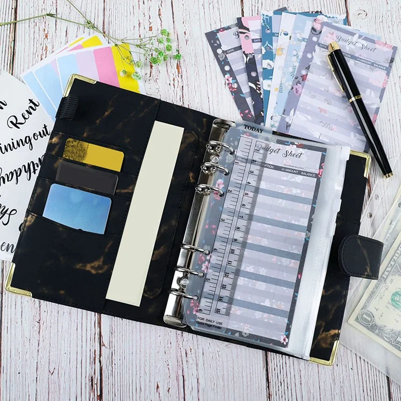 Carteira Organizadora de Poupança de Dinheiro para Mulheres, Budget Binder Set, Caixa Binder, Uso para Orçamento e Poupar Dinheiro, 29 Pacotes