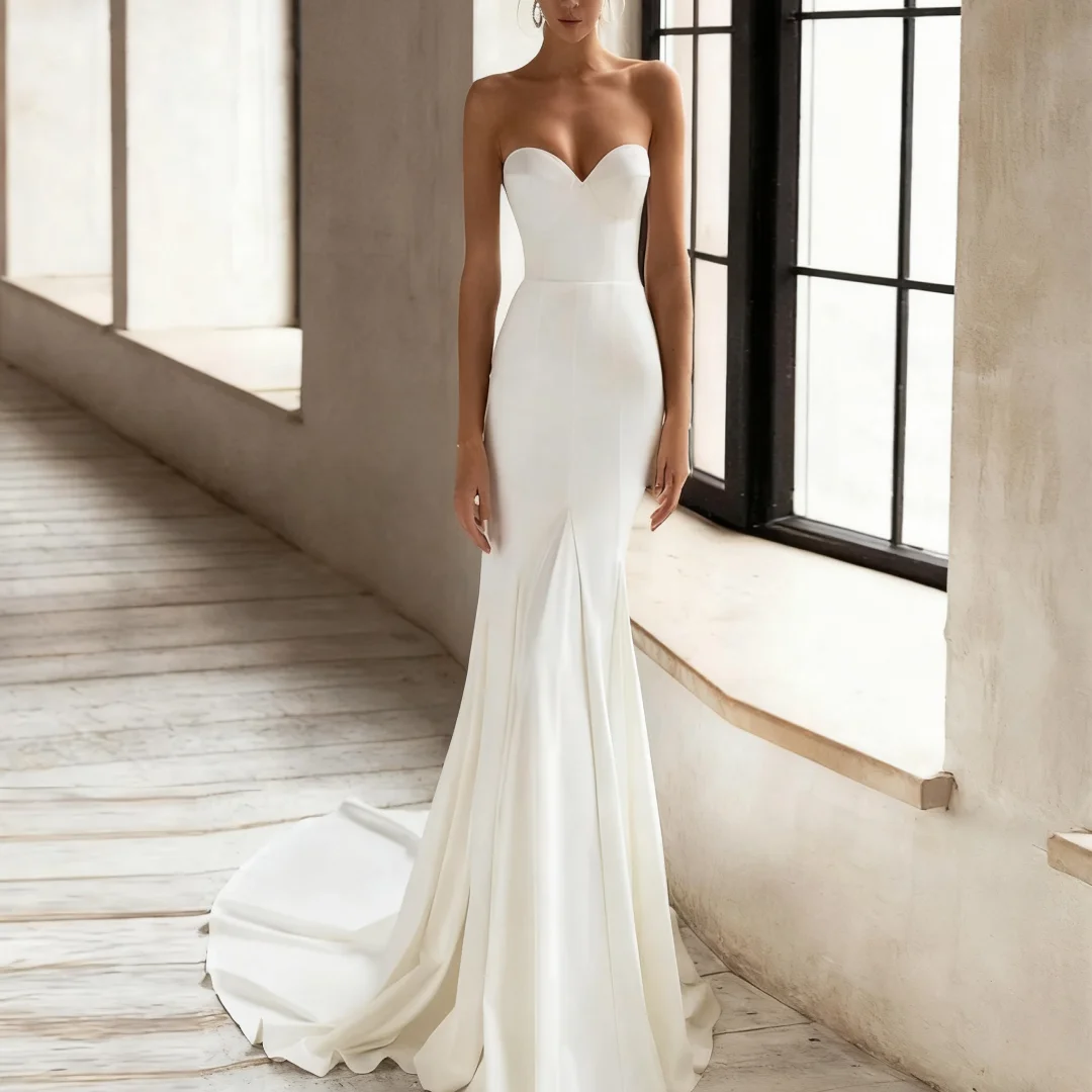 

Элегантное свадебное платье русалки по индивидуальному заказу с запахом, сексуальные свадебные платья без рукавов в форме сердца, вечерние платья для выпускного вечера невесты