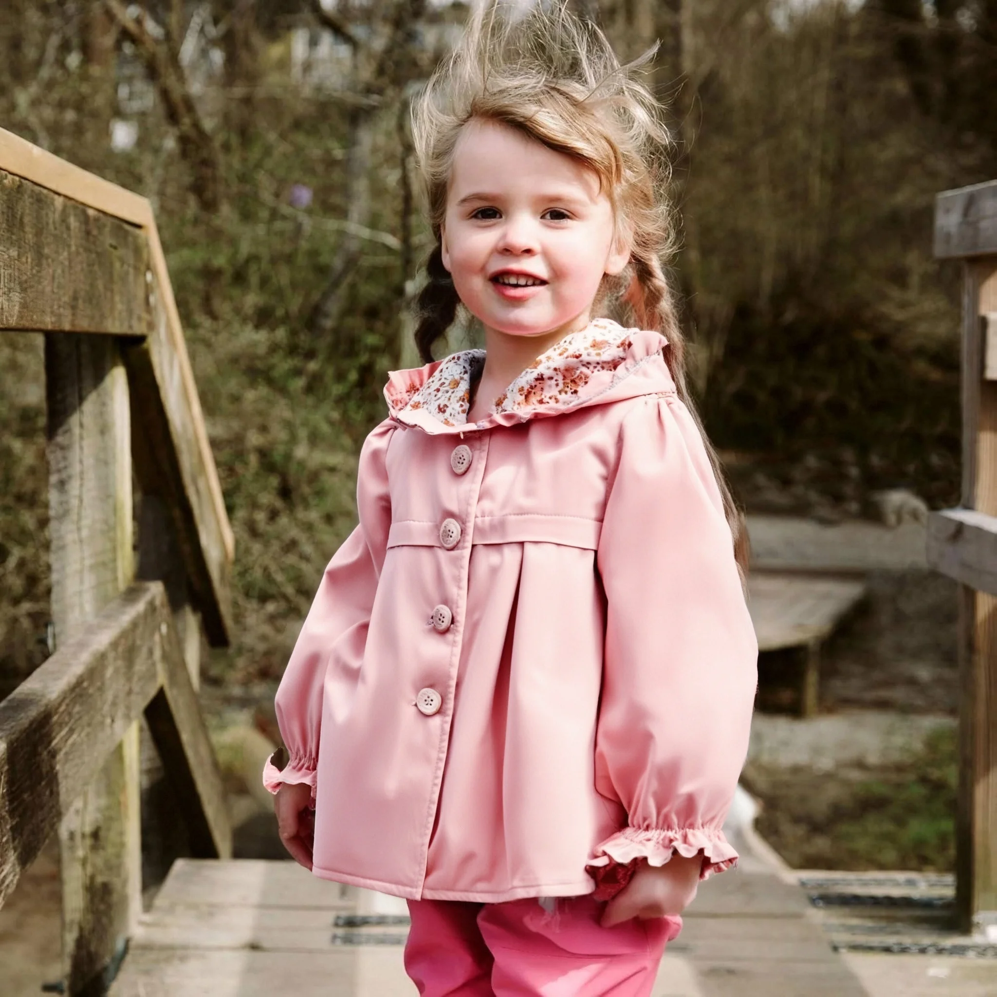 Baby Mädchen Jacke Herbst Neue Mädchen Mit Kapuze Trenchcoat Mit Einfarbig Blumen Futter Und Vielseitige Einreiher Jacke
