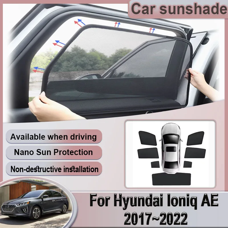 

Car Mesh Sunshade For Hyundai Ioniq AE 2017~2022 2019 2021 Window Magnetic Visor Sun Shades Privacy Curtains Auto Accessories