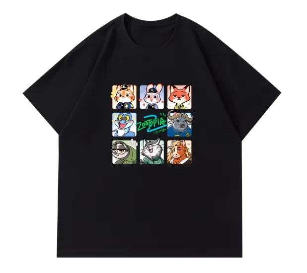 

Футболки с принтом Zootopia, свободные повседневные футболки с короткими рукавами и круглым вырезом, женские и мужские универсальные модные футболки, хит продаж