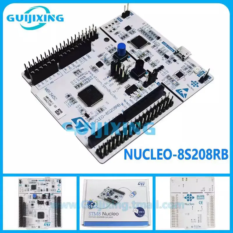 The original stock NUCLEO-8S208RB STM8 Nucleo-64 development board uses the STM8S208RB MCU