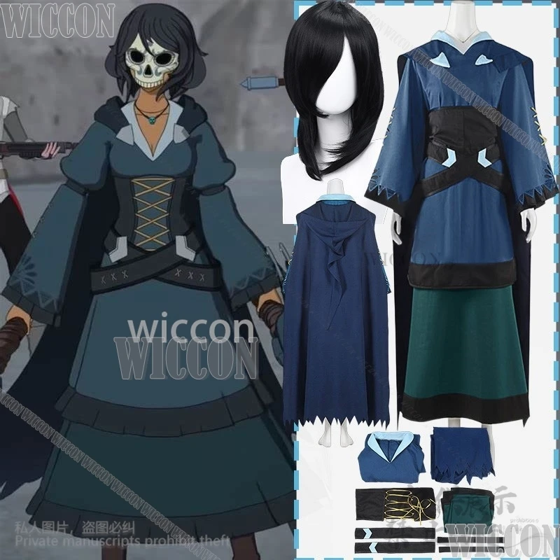 

Аниме RWBY Косплей Мария Калавера Одежда Охотник Ведьма Пальто Накидка Темно-Синее Платье Готический Парик Y2K Карнавальный Наряд Для Девочек На Заказ