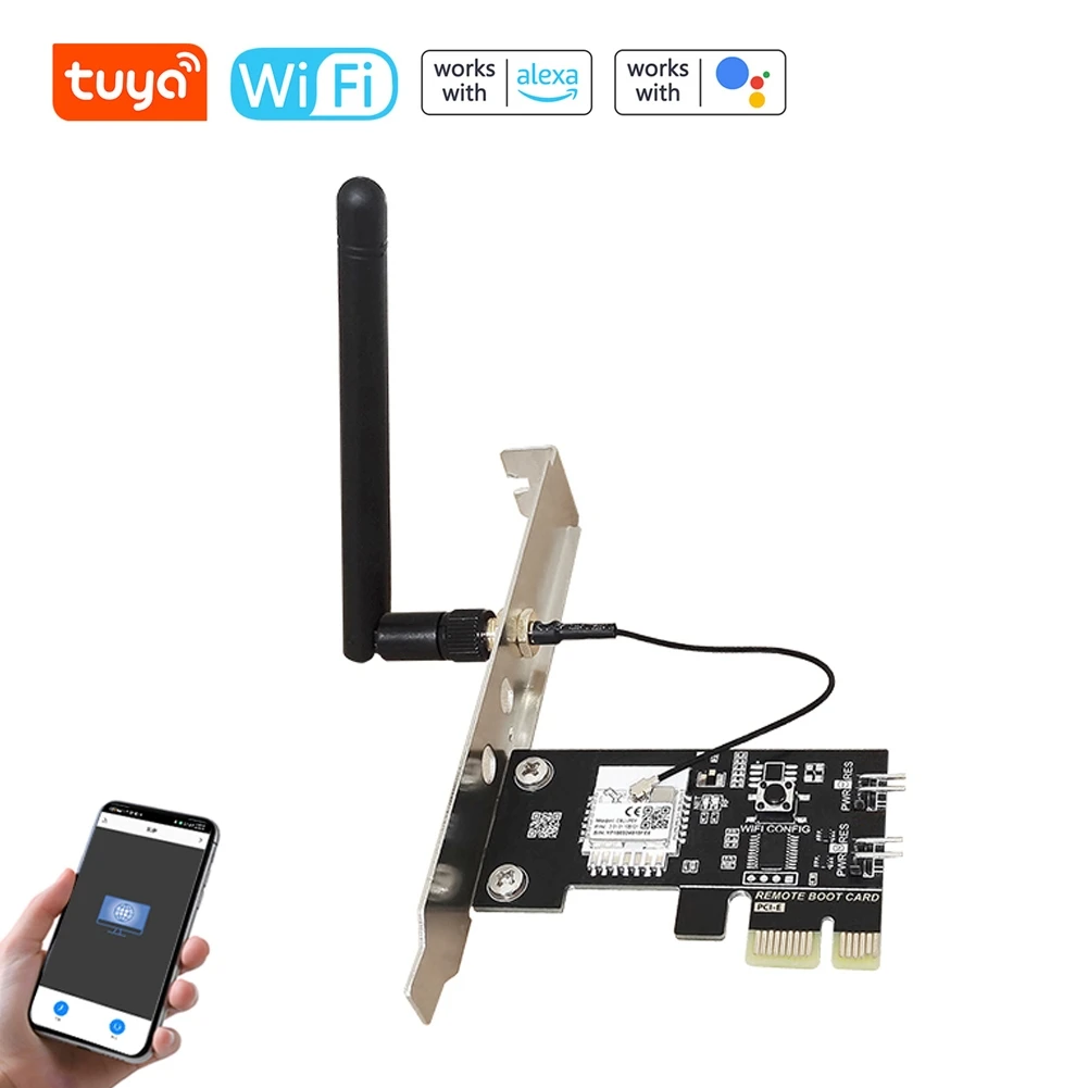 Tuya WiFi Intelligent Computer Power Reset Switch Remote APP Controlled Voice Activated Management Switch with Timer Scheduling