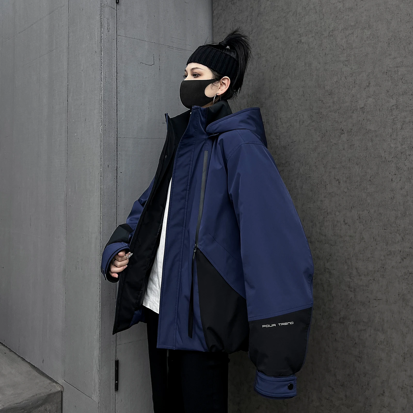 

Trendy Streetwear 90% down Women's Winter Jacket Quilted Parka Coat Warmth Outerwear Polyester Fabric Non-Removable Hood