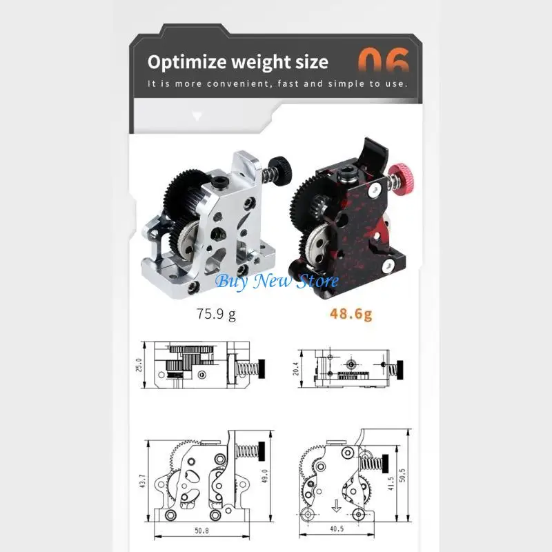 

20ce Алюминиевый экструдер -принтер закаленная стальная сталь наклонное зуб Hgx 2.0