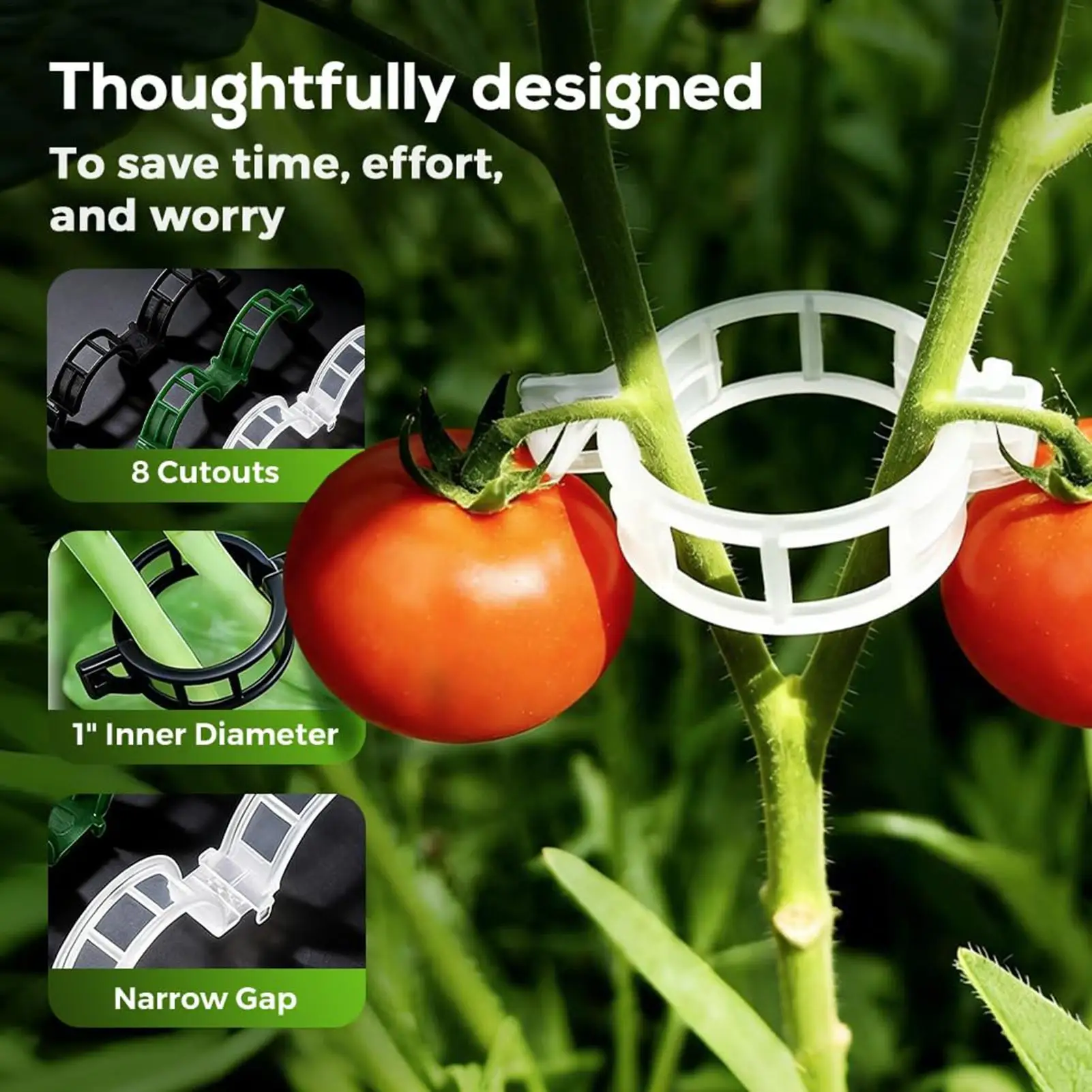 100pcs Plant Vine Clip, Support Garden Tying Clamp for Stem,Reusable Gardening Fixation Clips for Plants, Transparent