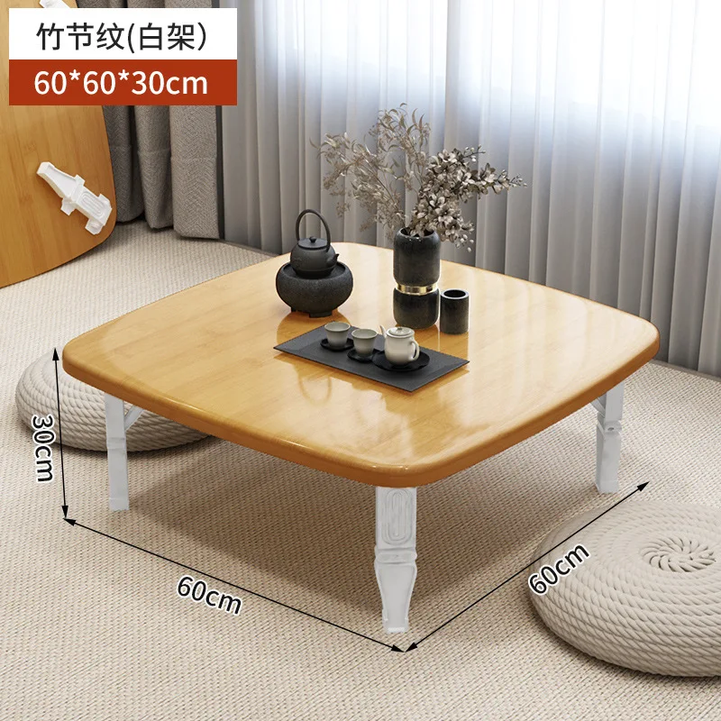 Ins Tatami Foldable Tea Table Rural Simple Dining Wooden Table Bedroom Bay Window Living Room Small Tea Table