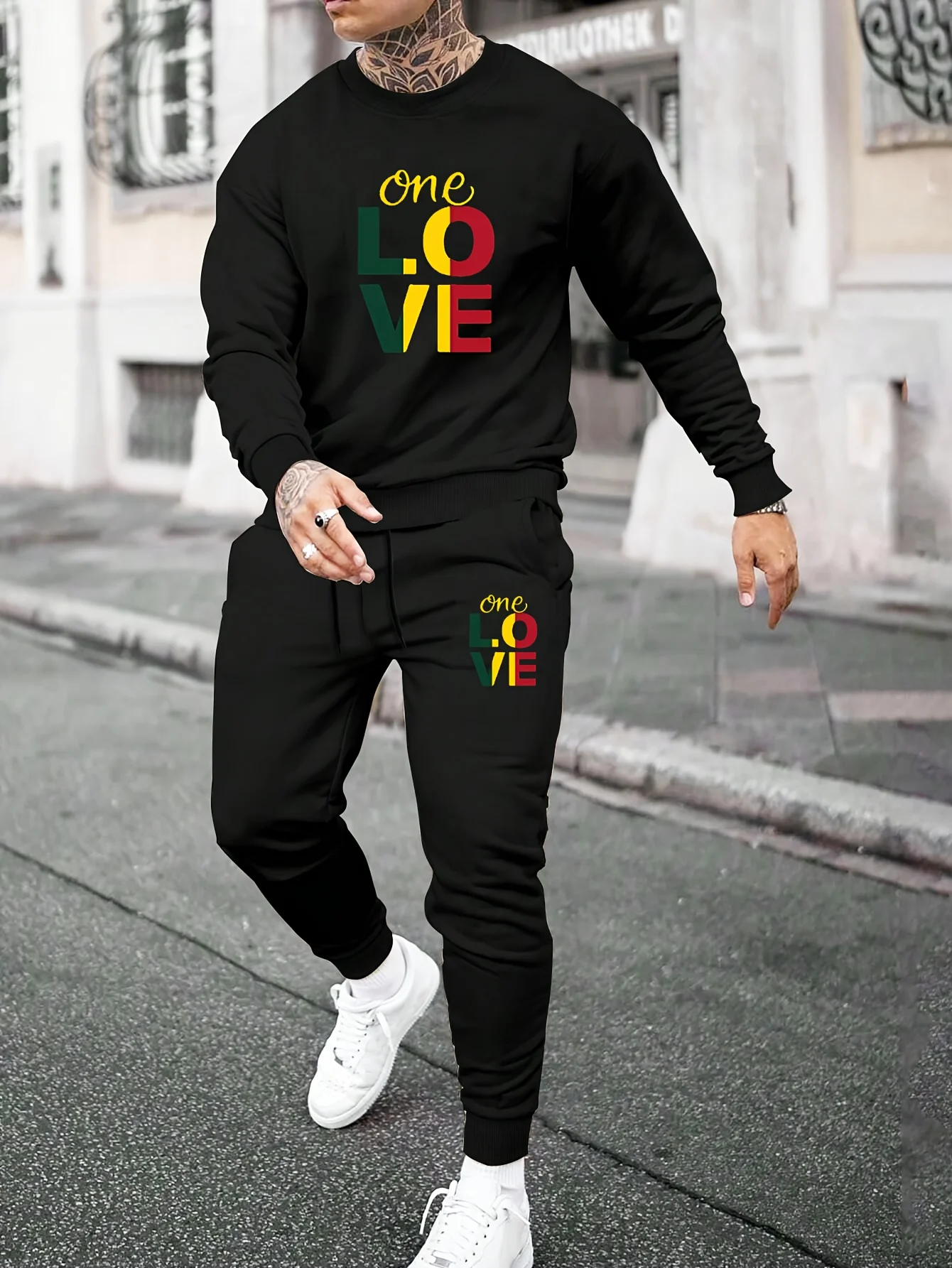 

Men's clothing autumn winter suit Crewneck Sweater Sweatshirt Trackpants 2piece set Cotton Fashion warm Oversized Pullover pants