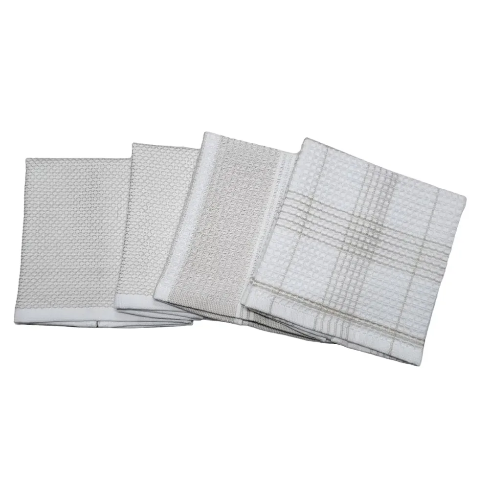 4 Pack Oversized Dish Cloth Set, Beige Highly Absorbent Kitchen Towels Lint Free Cleaning Cloths Waffle Weave Reusable Soft Durable Microfiber Washcloths