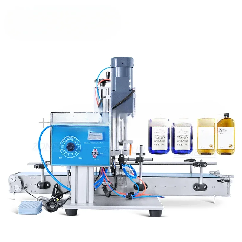 Small Automatic Screw Capping Machine with Conveyor for Spray Dropper Bottle Cap Sealing