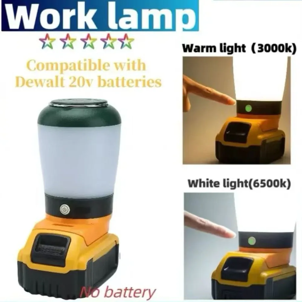 For Dewalt Flashlight Portable Light Lamp LED Camping Light Tent Lantern Night Lamp Outdoor Fishing Party(No Battery)