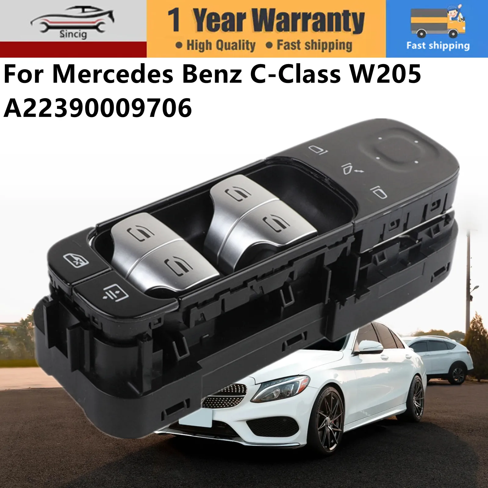 

Электрическая кнопка управления стеклоподъемником для Mercedes-Benz C-Class W205 C180 C200 C260 C300 2013-2021 A22390009706